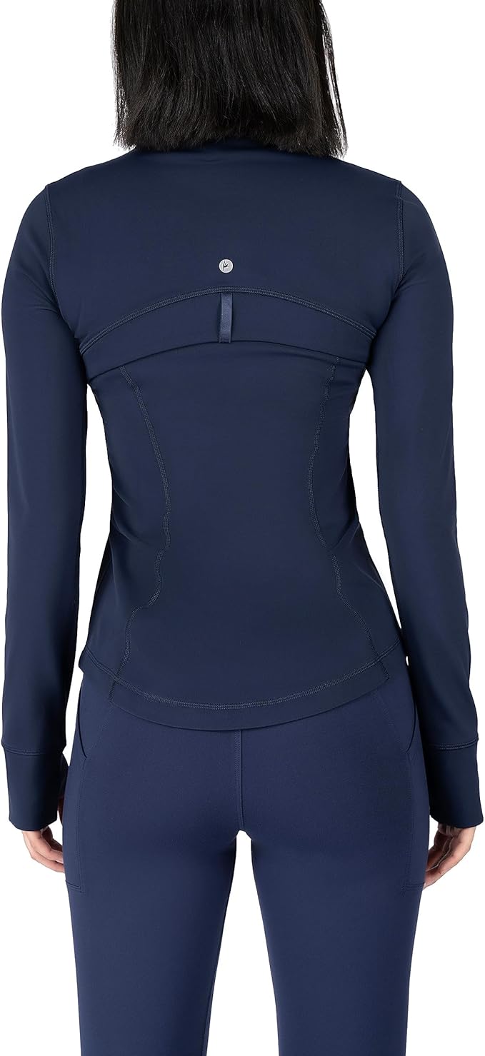 90 Degree By Reflex Full Zip Running Track Jacket Lightweight Athletic Slim Fit Jacket with Thumbholes