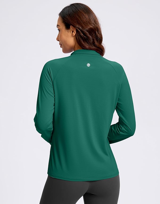 G Gradual Women's Lightweight Athletic Jacket Sun Protection UPF 50+ Zip Up 4 Pockets Long Sleeve Shirts Workout Running
