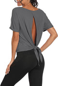 Bestisun Workout Tank Tops Open Back Yoga Exercise Shirts Tie Back Athletic Clothes for Women