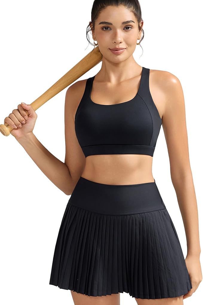 RUNNING GIRL Sports Bra for Women, Molded Cup High Impact Sports Bras for Women with Sewn in Pads