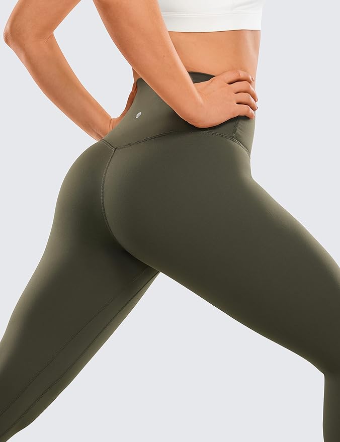 CRZ YOGA Brushed Naked Feeling Workout Leggings 25" - High Waisted Gym Compression Tummy Control Womens Yoga Pants