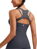 RUNNING GIRL Workout Tank Tops with Built in Bras for Women,Compression Shirt Strappy Back Athletic Yoga Tops