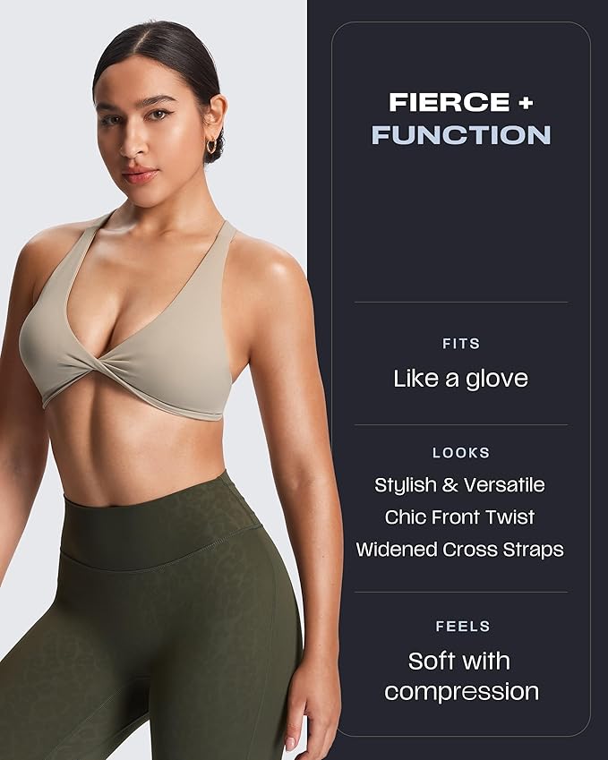 Aoxjox Women's Workout Sports Bras Fitness Satara Low Impact Bra Yoga Crop Tank