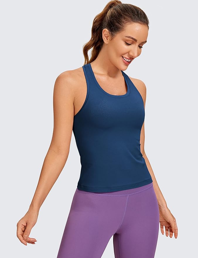 CRZ YOGA Butterluxe Racerback Tank Tops for Women - Yoga Workout Casual Gym Athletic Camisole Tight Sleeveless Shirts
