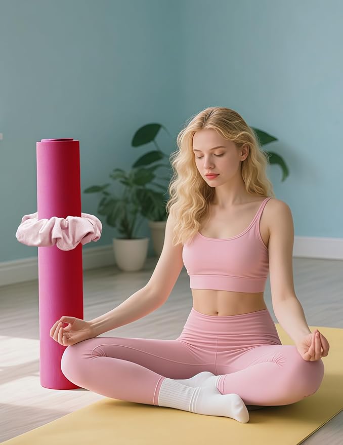 Yoga Mat Scrunchie - Holds Your Yoga Mat in Style - Durable & Elasticity Fabric - Fits All Standard Yoga Mats (mat not included)