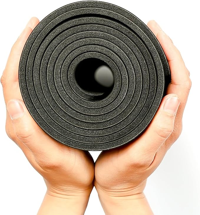 Premium Yoga Mat - 5mm Thick, Extra Wide & Long, Non-Slip Natural Rubber Base & PU Top, Anti-Tear, Ideal for Yoga, Pilates, and Fitness.