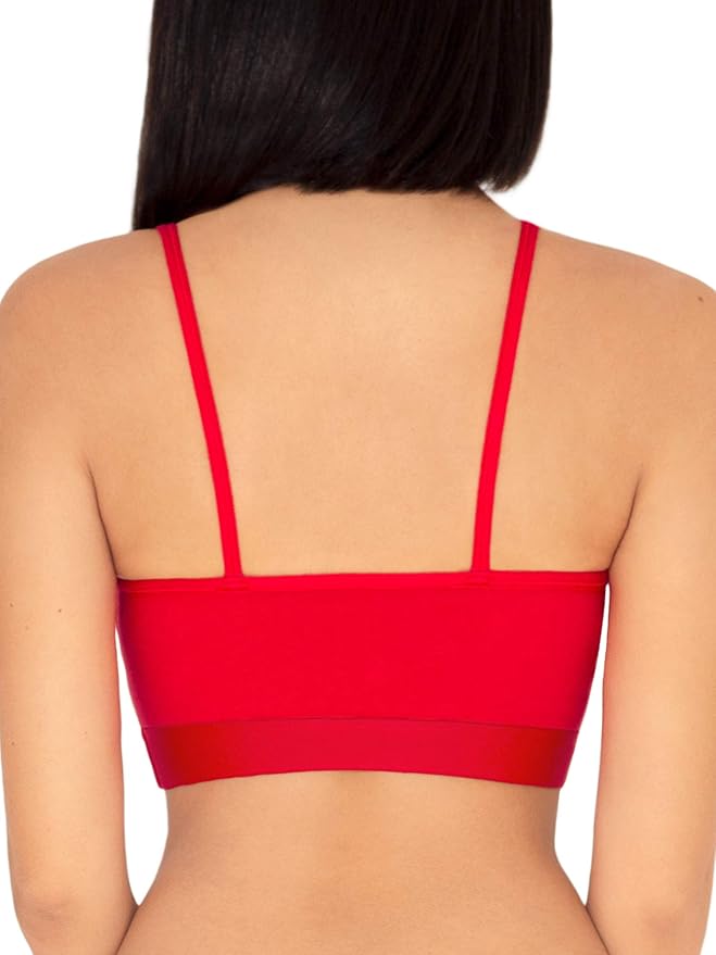Fruit of the Loom Women's Spaghetti Strap Cotton Sports Bra - All-Day Comfort & Easy Movement