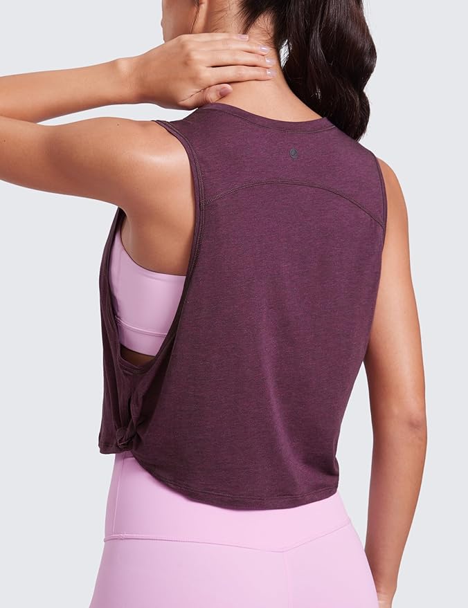 CRZ YOGA Pima Cotton Large Armhole Tank Tops for Women - Workout Sport Athletic Yoga Running Gym Loose Crop Sleeveless Shirts