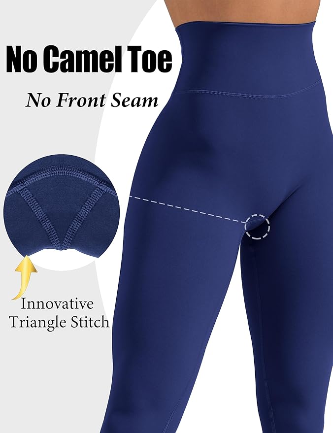 Olmlmt No Front Seam Workout Leggings for Women Tummy Control Butt Lifting Leggings Buttery Soft Gym Yoga Pants