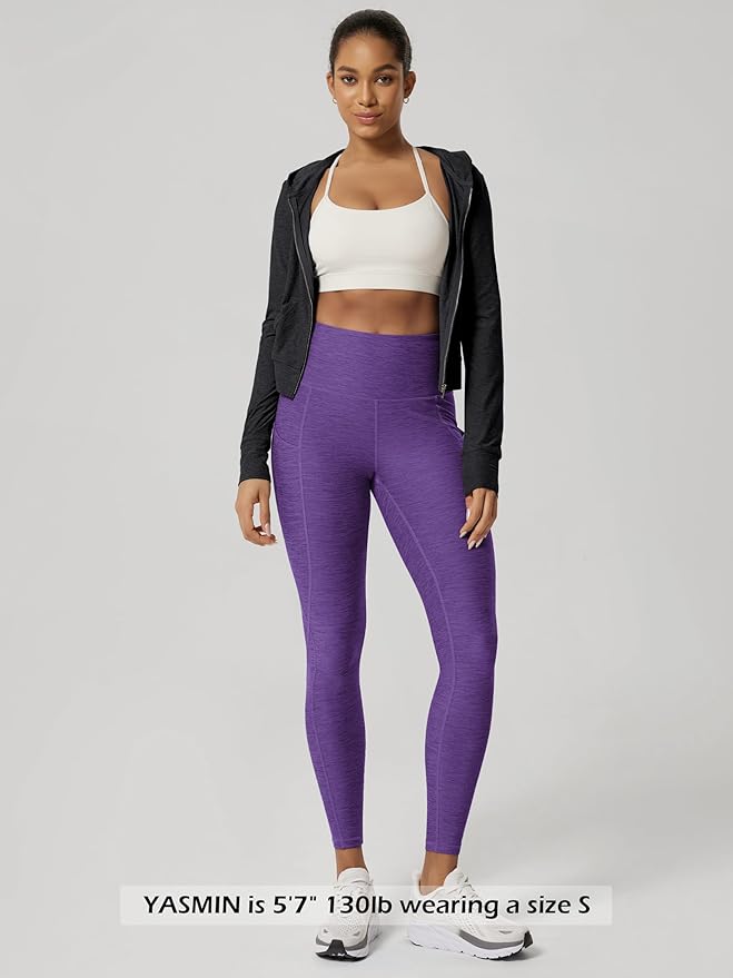 ODODOS Women's High Waisted Yoga Leggings with Pockets, Tummy Control Non See Through Workout Athletic Running Yoga Pants