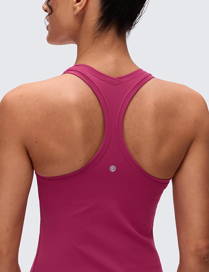 CRZ YOGA Butterluxe Racerback Tank Tops for Women - Yoga Workout Casual Gym Athletic Camisole Tight Sleeveless Shirts