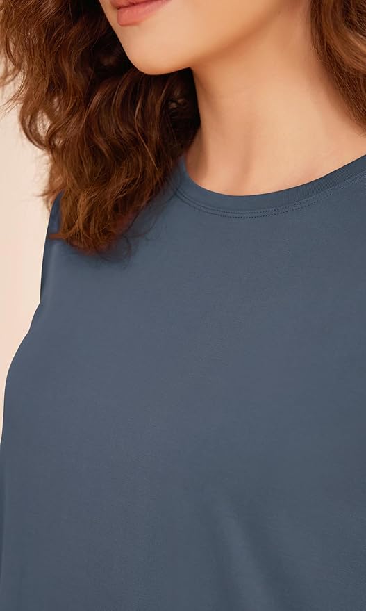 ODODOS Modal Soft Short Sleeve Shirts for Women Crew Neck Yoga Tee Casual Workout Tops
