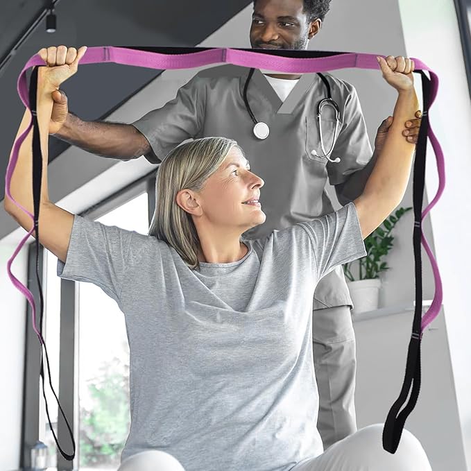 Premium Durable Stretch Straps with Loops, Stretching Strap for Physical Therapy, Multi-Loop Yoga Strap Fitness Exercise Strap for Yoga, Pilates, Dance, Flexibility&Exercise