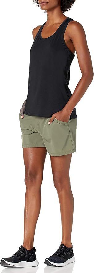 Amazon Essentials Women's Active Quick Dry Tech Stretch Racerback Scoop Neck Tank Top, Multipacks