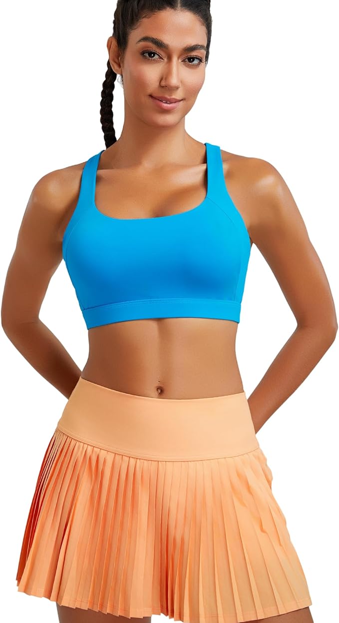 RUNNING GIRL Sports Bra for Women, Molded Cup High Impact Sports Bras for Women with Sewn in Pads