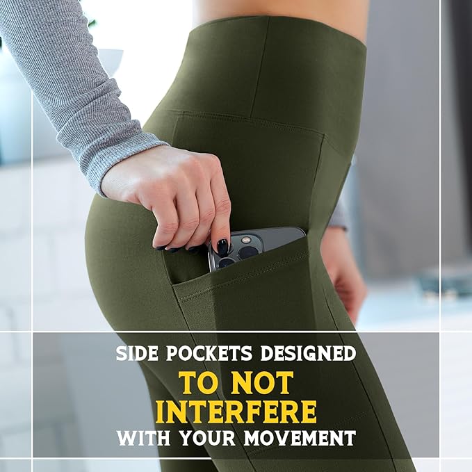 Walifrey Leggings with Pockets for Women, High Waisted Buttery Soft Womens Leggings for Gym Yoga Workout