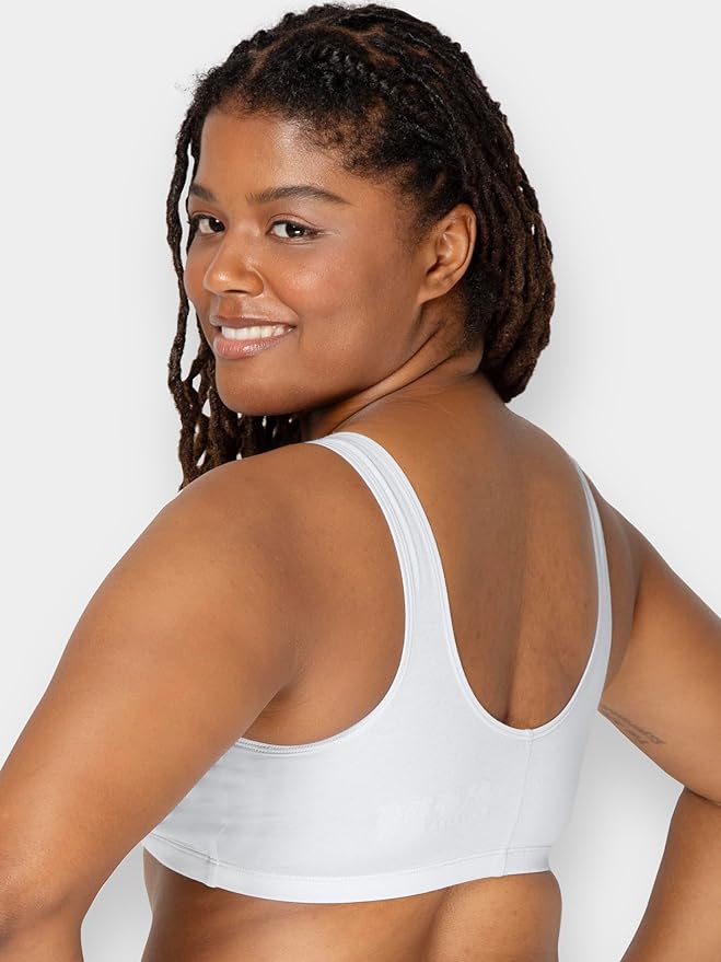 Fruit of the Loom Women's 96014PK Comfort Cotton Blend Front Close Sports Bra 2 Pack