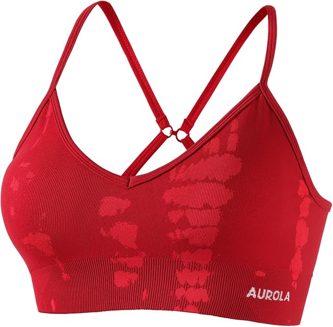 AUROLA Serpent Seamless Sports Bras for Women,Backless Padded Strappy Workout Gym Yoga Crop Tops