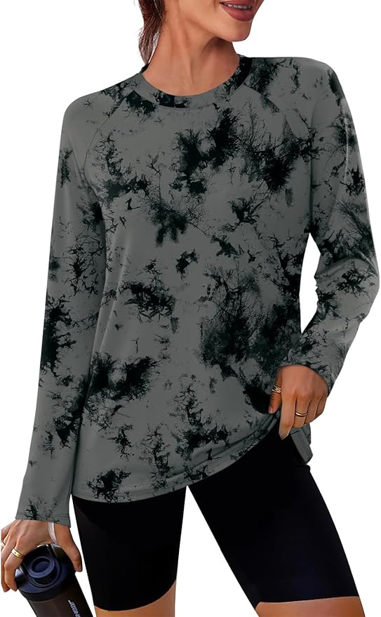 WIHOLL Workout Tops for Women Long Sleeve Sun Shirt UPF 50+ UV Protection Running Hiking Clothes Quick Dry Athletic Tops