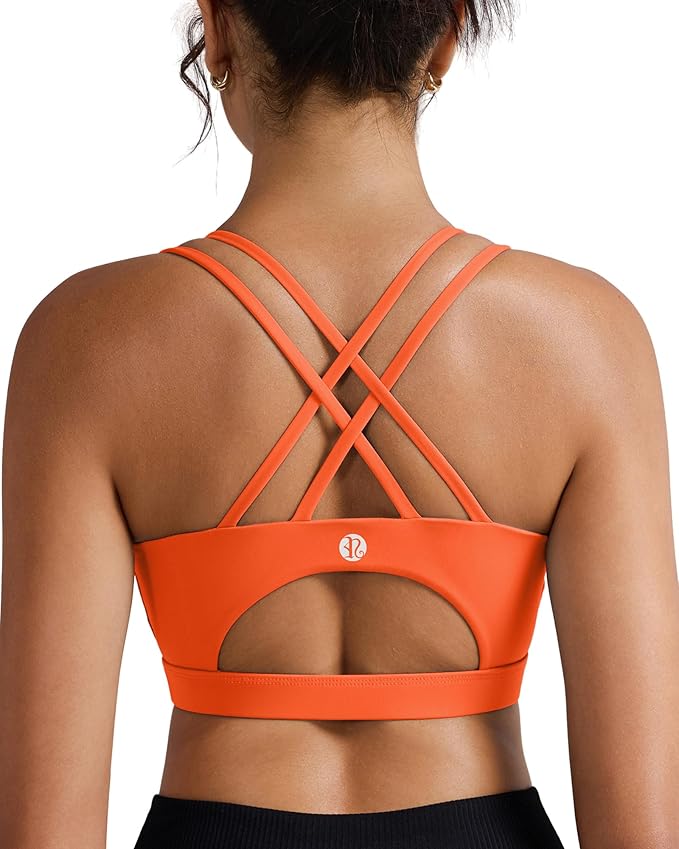 RUNNING GIRL Sports Bras for Women,Padded Sports Bra Tank Top Sexy Crisscross Back High Impact Longline Workout Yoga Bra