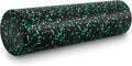 ProsourceFit High Density Foam Rollers 24 - inches long, Firm Full Body Athletic Massage Tool for Back Stretching, Yoga, Pilates, Post Workout Muscle Recuperation, Black/Green