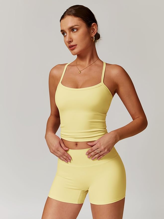 IMEKIS Women's Workout Sets 2 Piece Yoga Outfit High Waisted Biker Shorts Leggings Sports Bra Gym Fitness Clothes Tracksuit