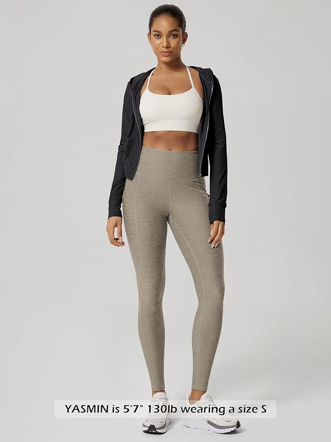 ODODOS Women's High Waisted Yoga Leggings with Pockets, Tummy Control Non See Through Workout Athletic Running Yoga Pants