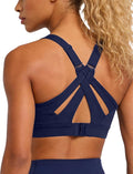 Yvette Sports Bra High Impact Adjustable Criss Cross Back, Full Support for Large Bust No Bounce