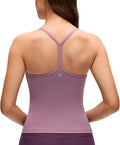 CRZ YOGA Butterluxe Racerback Tank Tops for Women - Scoop Neck Spaghetti Strap Padded Workout Camisole with Built in Bra