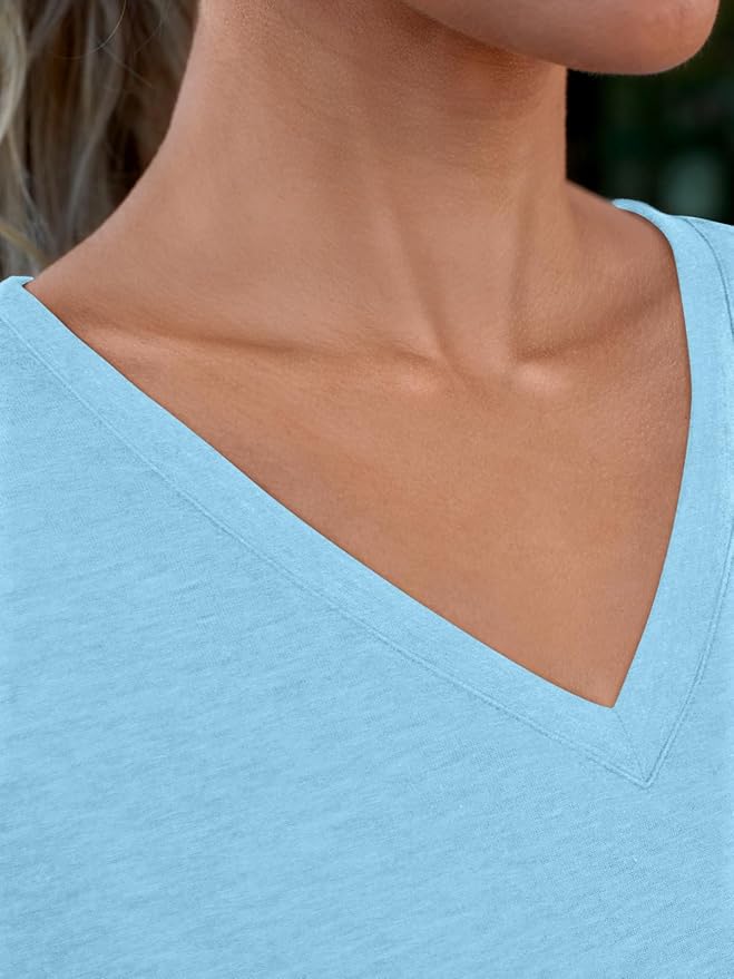 AUTOMET T-Shirts Short Sleeve V Neck Tees Tops for Women Fashion Trendy Lightweight Soft Casual Summer Outfits Clothes 2026
