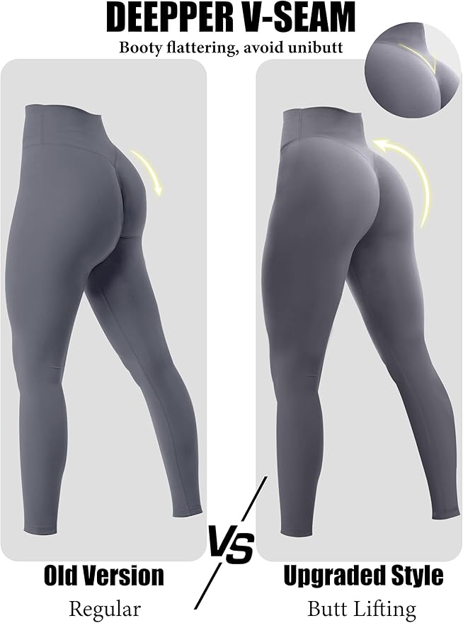 Olmlmt No Front Seam Workout Leggings for Women Tummy Control Butt Lifting Leggings Buttery Soft Gym Yoga Pants