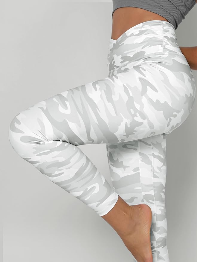 ODODOS Women's Cross Waist Yoga Leggings with Inner Pocket, 23"/25"/28" Gathered Crossover Workout Yoga Pants