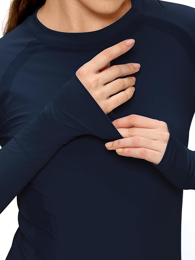Long Sleeve Workout Tops for Women, Compression Shirt, Sports Running Shirt Breathable Athletic Top Slim Fit