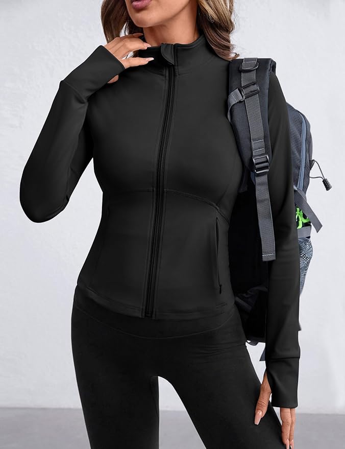 Avoogue Women Lightweight Active Jacket Full Zip Workout Running Yoga Athletic Outerwear with Pockets