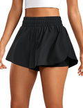 CRZ YOGA 2 in 1 Split Flowy Running Shorts for Women 3" - High Waisted Quick Dry Skirts for Tennis Workout Athletic Lounge