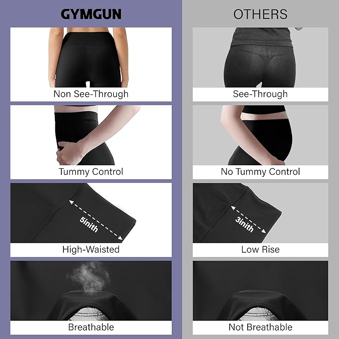 3 Pack Leggings with Pockets for Women,Butt Lift High Waisted Tummy Control Workout Yoga Pants Reg & Plus Size