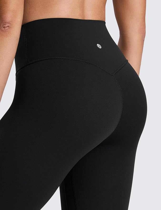 CRZ YOGA SculptAir No Front Seam Yoga Leggings 25" - High Waisted Womens Pants Workout Pilates Athletic V Back Buttery Soft