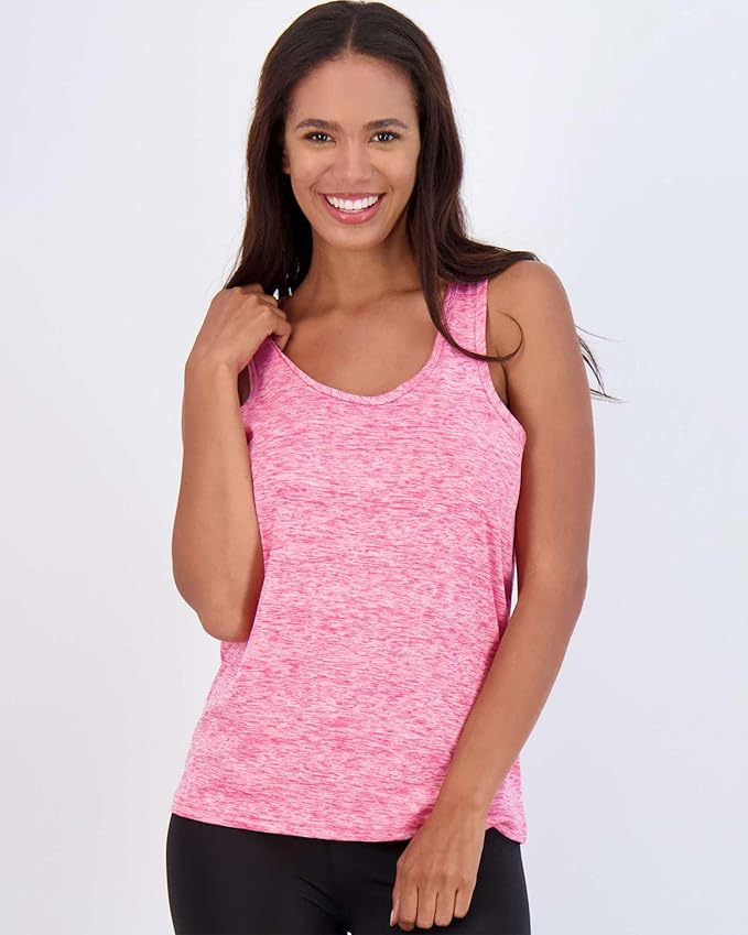 Real Essentials 5 Pack: Women's Racerback Tank Top Dry-Fit Athletic Performance Yoga Activewear (Available in Plus Size)