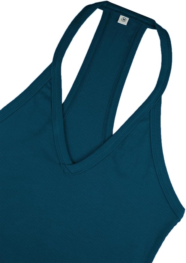 iGENJUN Workout Tops for Women Racerback Basic Tank Summer 2026 Camisole V Neck Slim Fit Ribbed Sleeveless