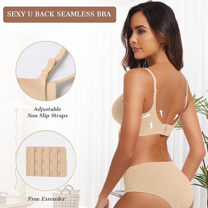 OEAK Womens Wireless Jelly Bras Comfortable Push Up Bra No Underwire Gel Bra Full Support Lift Everyday Seamless Tshirt Bras