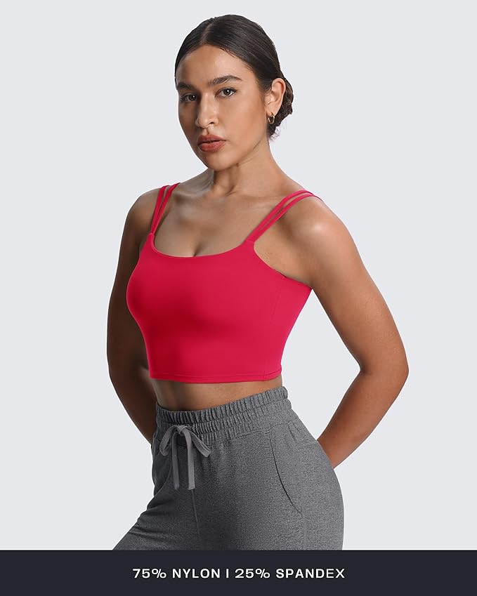 Aoxjox Women's Workout Sports Bras Fitness Yoga Crop Tank Metamorph Twist Back Cami