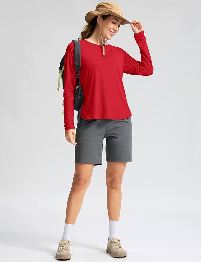 Women's Sun Shirts UPF 50+ Long Sleeve UV Protection Shirt Lightweight Quick Dry Workout Hiking Tops for Women