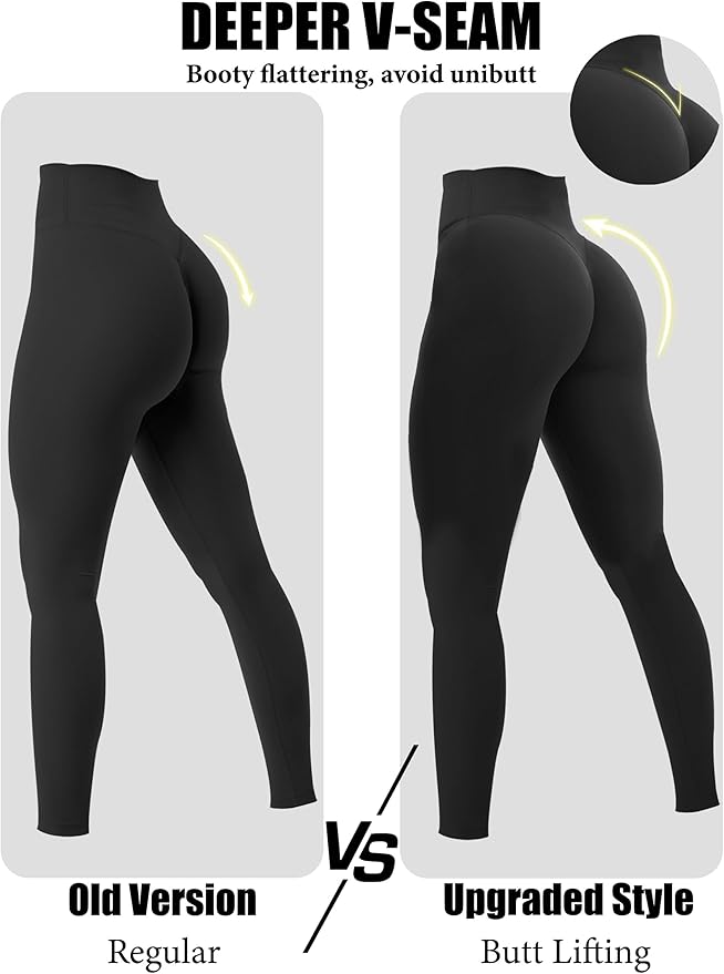 Olmlmt No Front Seam Workout Leggings for Women Tummy Control Butt Lifting Leggings Buttery Soft Gym Yoga Pants
