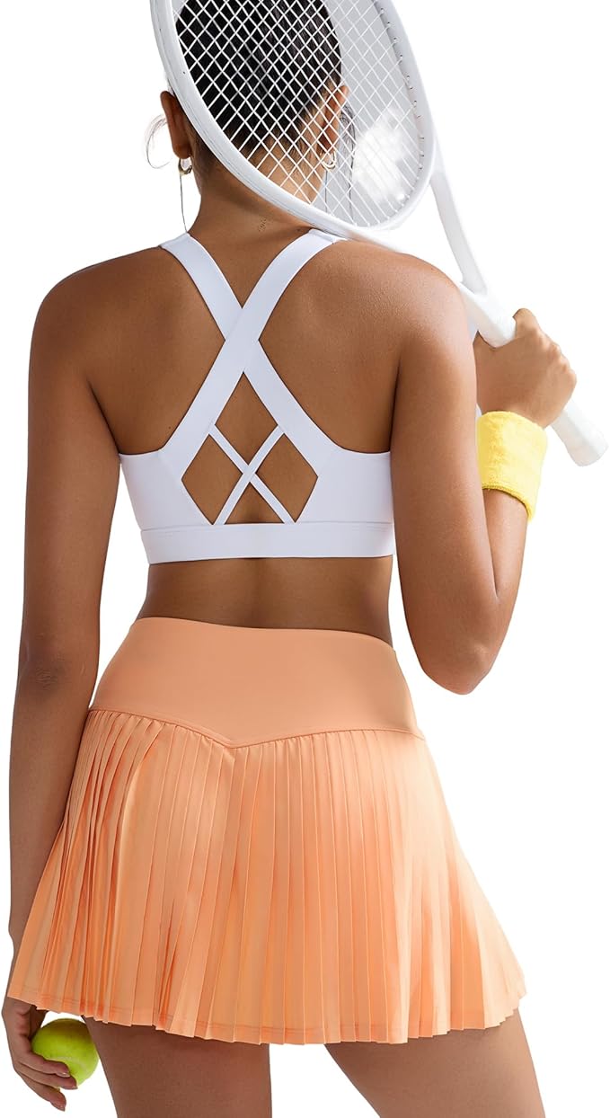 RUNNING GIRL Sports Bra for Women, Molded Cup High Impact Sports Bras for Women with Sewn in Pads