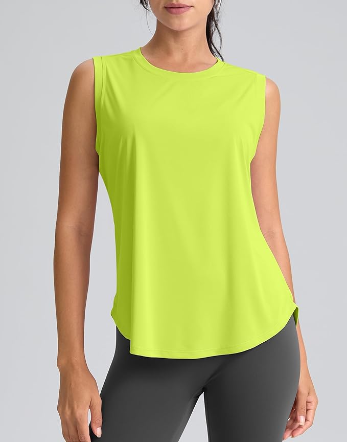 SANTINY Women's Sleeveless Workout Tops Breathable Lightweight Active Tennis Yoga Shirts Athletic Running Tank Tops for Women
