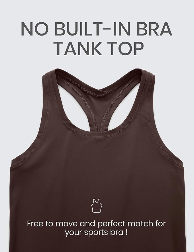 CRZ YOGA Butterluxe Racerback Tank Tops for Women - Yoga Workout Casual Gym Athletic Camisole Tight Sleeveless Shirts