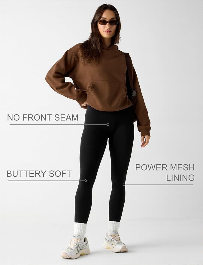Unthewe Naked-Feel No Front Seam Leggings for Women - High Waisted Buttery Soft Workout Yoga Pants 25"