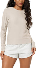 ODODOS Women's Long Sleeve Crewneck Tee - Ultra-Soft odSTRATUM Tech Performance T-Shirts UPF 50+ Daily Pullover Tops
