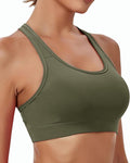 Oalka Women's Racerback Sports Fitness Support Workout Running Bras