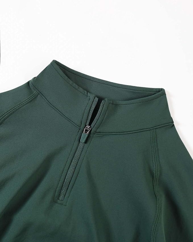 AUROLA Influence Workout Jacket for Women, Half Zip Cropped Slim Fit Long Sleeve Yoga Jackets Athletic Top with Thumb Holes